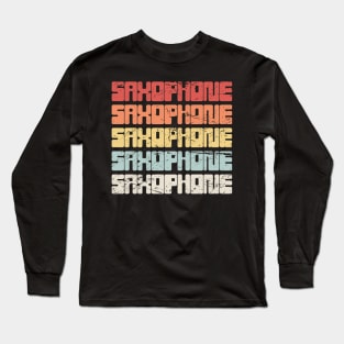Vintage SAXOPHONE Text Long Sleeve T-Shirt